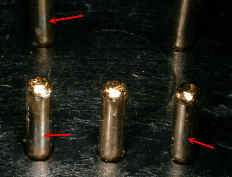 Pins with corrosion