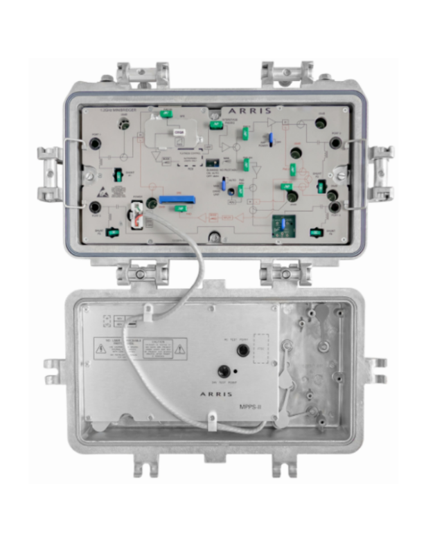 Bead's custom contact pins in CommScope 1.2 GHz MB120 MiniBridger Amplifier